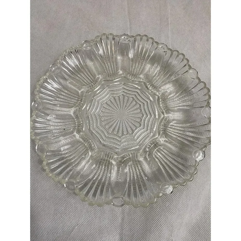 Deviled Egg Oyster Platter vintage ‎ 10x10x1